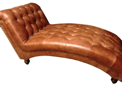 Chesterfield Brown Chaise Longue Furniture Lounger Living room Modern